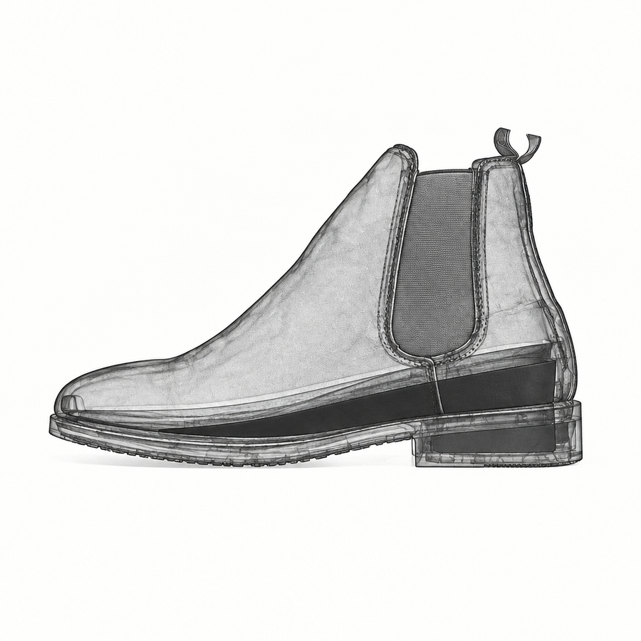 X-ray of the boot showing the hidden lift