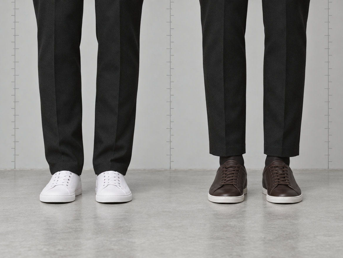 Two men wearing Amari shoes